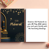 Eid Mubarak Golden Black Kaart