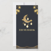 Eid Mubarak Golden Black Kaart (Voorkant)