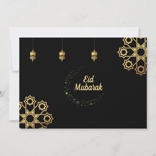 Eid Mubarak Golden Customize Kaart (Voorkant)