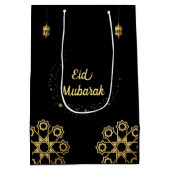 Eid Mubarak Golden Customize Medium Cadeauzakje (Achterkant)