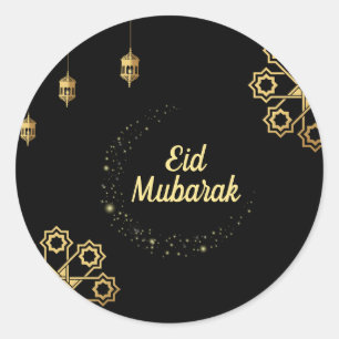 Eid Mubarak Golden Customize Ronde Sticker