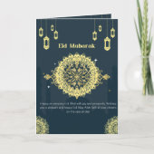 Eid Mubarak Golden Design Kaart (Voorkant)