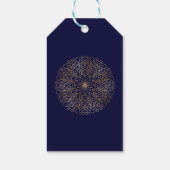 Eid Mubarak Golden Mandala Navy Blue Vakantie Cadeaulabel (Achterkant)
