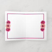 Eid Mubarak Golden Mosque Roos Blossom Paars Folie Wenskaart (Binnenlaag)