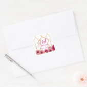 Eid Mubarak Golden Mosque Roos Blossom Paars Vierkante Sticker (Envelop)