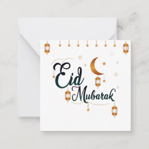 Eid Mubarak Golden Notitiekaartje