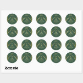 Eid Mubarak Goud Arabische kalligrafie Diep groen Ronde Sticker (Vel)