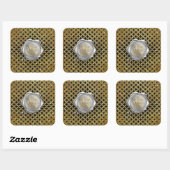 Eid mubarak goud zilver vierkante sticker (Vel)