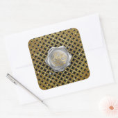 Eid mubarak goud zilver vierkante sticker (Envelop)
