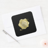 Eid mubarak goud zwart vierkante sticker (Envelop)