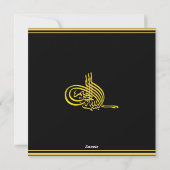 Eid Mubarak Gouden Arabische Calligrafie Goud Zwar Feestdagenkaart (Achterkant)