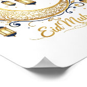 Eid Mubarak Gouden Halve Maan Poster (Hoek)