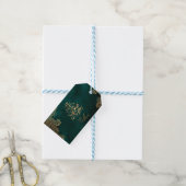 Eid Mubarak | Gouden Kant Groene Kalligrafie Cadeaulabel (Met Touw)