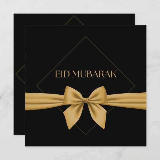 Eid Mubarak gouden lint Feestdagenkaart (Voorkant / Achterkant)