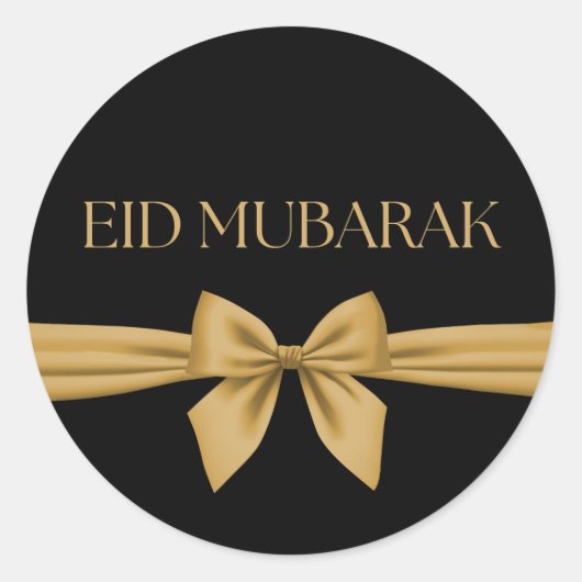 Eid Mubarak gouden lint Ronde Sticker (Voorkant)