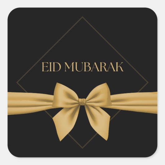Eid Mubarak gouden lint Vierkante Sticker (Voorkant)