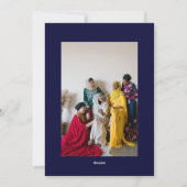 Eid Mubarak Gouden Mandala Marineblauw Feestdag Feestdagenkaart (Achterkant)