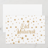 Eid Mubarak Gouden Ster Glitter Sparkle decor Kaart (Voorkant / Achterkant)