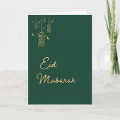 Eid Mubarak Green & Gold Eid Kaart (Voorkant)