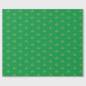 Eid Mubarak Green Gold Gift Wrapping Paper Cadeaupapier (Vlak)