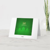 Eid Mubarak Green Gold Mosque Feestdagen Kaart (Achterkant)