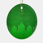 Eid Mubarak Green Gold Mosque Keramisch Ornament (Links)