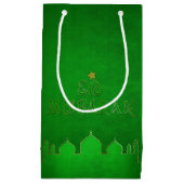 Eid Mubarak Green Gold Mosque Klein Cadeauzakje (Voorkant)