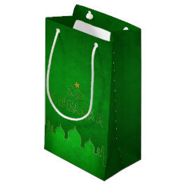 Eid Mubarak Green Gold Mosque Klein Cadeauzakje