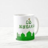 Eid Mubarak Green Gold Mosque Koffiemok (Voorkant rechts)