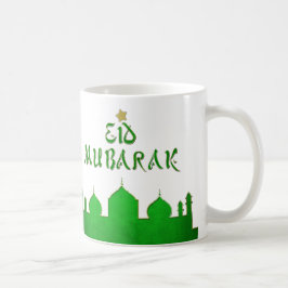 Eid Mubarak Green Gold Mosque Koffiemok