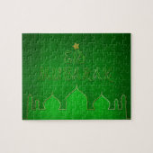 Eid Mubarak Green Gold Mosque Legpuzzel (Horizontaal)