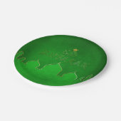 Eid Mubarak Green Gold Mosque Papieren Bordje (Gekanteld)