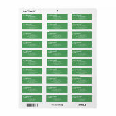 Eid Mubarak Green Retour Adres Sticker Label (Full Sheet)