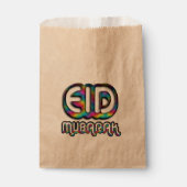 Eid Mubarak Greeting Rainbow Colors Typografie Bedankzakje (Voorkant)