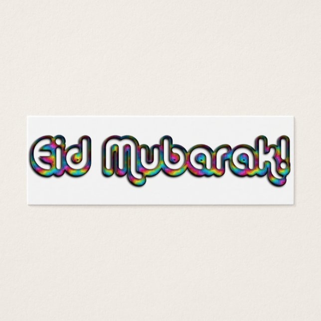 Eid Mubarak Greeting Rainbow-Kaarten, voeg Jouw te Mini Visitekaartjes (Voorkant)