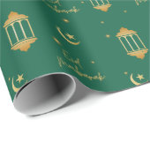 Eid Mubarak Groen + Gouden Elegante Lantaarns + Ma Cadeaupapier (Rol Hoek)