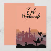 Eid Mubarak-groeten Feestdagenkaart (Voorkant / Achterkant)