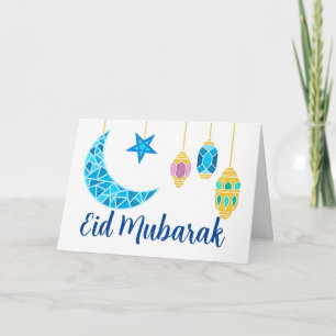 Eid Mubarak-groeten met Fanoos en Moon Kaart