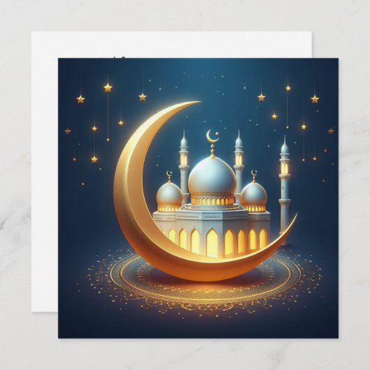 Eid Mubarak  Groeten Tekst Feestdagenkaart (Voorkant / Achterkant)