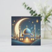 Eid Mubarak  Groeten Tekst Feestdagenkaart (Staand voorkant)