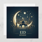 Eid Mubarak  Groeten Tekst Feestdagenkaart (Voorkant / Achterkant)