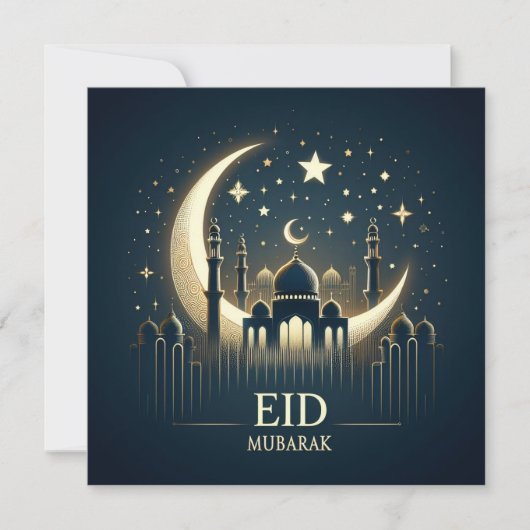 Eid Mubarak  Groeten Tekst Feestdagenkaart (Voorkant)