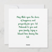 Eid Mubarak Groeten Vakantiekaart Feestdagenkaart (Achterkant)