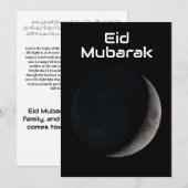 Eid Mubarak halve maan licht op licht Aankondiging (Voorkant / Achterkant)