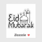 "Eid Mubarak" handgetekende letters Sticker (Vel)