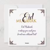 Eid Mubarak - Happy Eid - Golden Mandala Feestdagenkaart (Achterkant)
