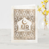 Eid Mubarak - Happy Eid - Pastel Gold Kaart (Gele Bloem)