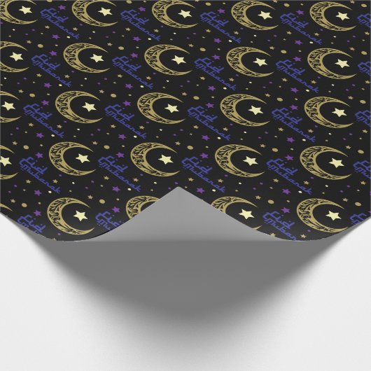 Eid Mubarak - Happy Eid - Ramadan Kareem Cadeaupapier (Hoek)