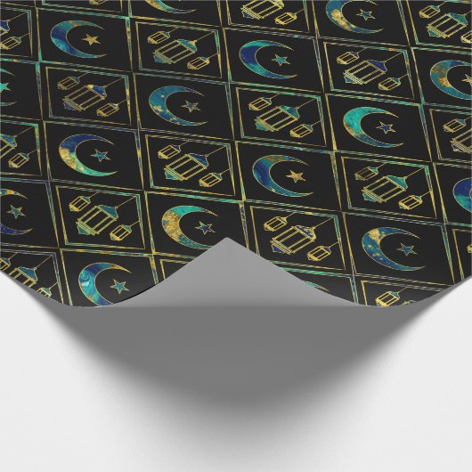 Eid Mubarak - Happy Eid - Ramadan Kareem Cadeaupapier (Hoek)