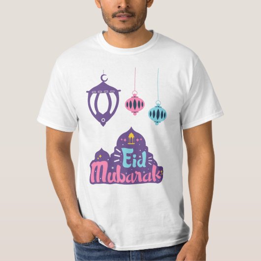 Eid Mubarak - Happy en zegen id T-shirt (Voorkant)